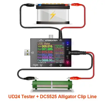 DC5.5 USB tester digital voltmetru ampermetru power bank detector de tensiune volt Amper Auto 12V 24V baterie router contor electric