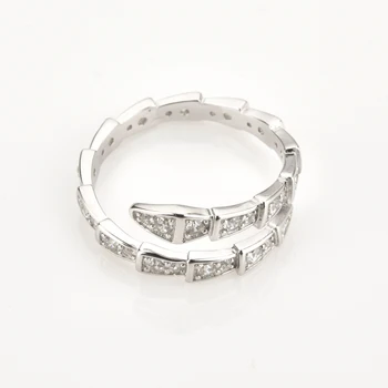 Kikichicc 925 De Argint Sterlină Femei Sarpe Zircon Deschide Inel Reglabil Europene Redimensionabilă Inel Pentru Femei De Cristal Jewelrs