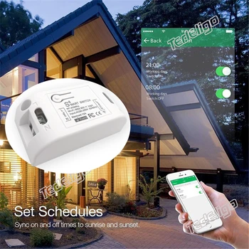 Tuya APP Smart WiFi Touch Comutator de Perete de Lumină RF Wireless 433Mhz DIY Releu Temporizator Modul de Start Google Alexa AC 110V 220V 10A Pe Off