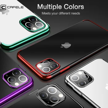 CAFELE Caz pentru iPhone 11 Pro Max XS XR Silicon Culoare Placare Capac Spate Transparent Moale TPU Caz de Telefon pentru iPhone 11 Pro Max