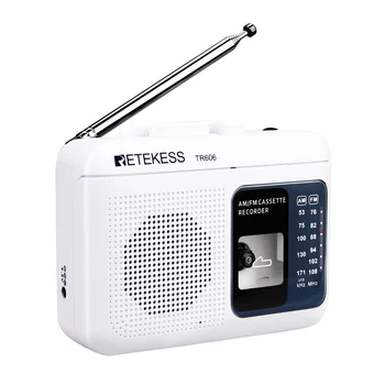 Retekess TR-606 Portabil Radio Casetofon cu Radio FM SUNT Magnetice pentru Casetofoane de Redare Recorder de Voce 48cm Antena 3.5 mm Microfon
