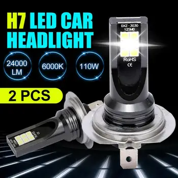H7 80W 10000Lm Auto cu LED-uri Faruri Kit-ul de Conversie Globuri Lumini de Ceata Fascicul de 6000K Lămpi cu LED-uri/Becuri Pentru Autoturisme Super-Luminoase