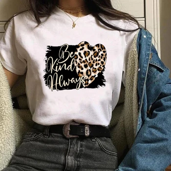 Femeile Grafic Leopard Inima Maneca Scurta Casual Trend 90 Doamnelor Imprimare Haine Doamna Teuri Topuri Femei T Shirt pentru Femei T-Shirt
