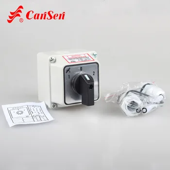 CANSEN LW26-Ith 20 20A Rotativ Cam Switch Comutator 1-0-2 2P, cu protecție IP65 rezistent la apa Cutie în aer liber