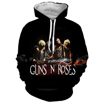 Guns N' Roses Imprimate 3D Skull Rock Jacheta Barbati/femei Hip Hop Jachete Hanorace de Toamna Streetwear Hanorac Barbati Jachete Îmbrăcăminte