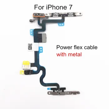 10 Power Flex Cablu cu Metal Pentru iPhone 5 5S SE 6 6S 7 8 Plus X XR XS Volum Max Comuta Pe Off Butonul de piese de Schimb de Înlocuire