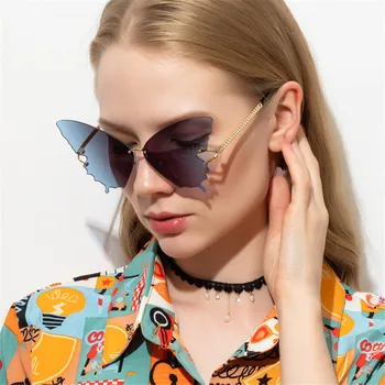 5 Perechi de Fluturi ochelari de Soare pentru Femei Protecție UV Vintage din Metal fără ramă de ochelari de Soare moda de înaltă qualityElegant Dropship