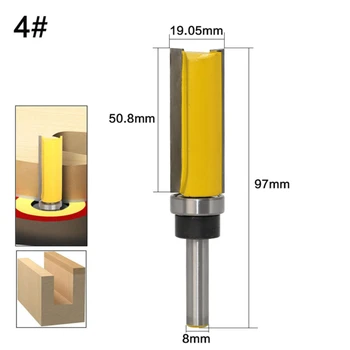 4buc 8mm Coadă Profil Tunderea Profil freza Panoul de Sus, de Jos Rulment freze pentru prelucrarea Lemnului