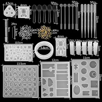 20 de Stiluri de Bijuterii Rășină Epoxidică Matrite Kit de Mucegai Silicon UV Turnare Instrumente de Bijuterii Rășină de Turnare Matrite pentru Meserii DIY Bijuterii