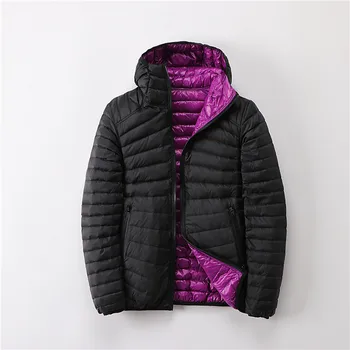 2019 Nou Toamna iarna dublu Partea de jos jacheta femei Casual cu Maneci Lungi Hoodied Haină scurtă ultra subțire de lumină Rață Jos haina Mw887