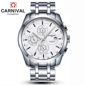 Relogio masculino Nou Carnaval Automată Ceasuri Barbati Ceas Mecanic Curea din Piele Rezistenta la Apa 8659G încheietura ceas sapphire