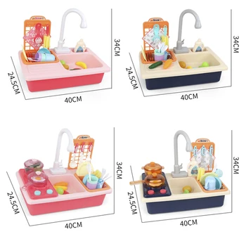 Bucatarie copii Simulare Jucărie Electric Chiuveta Bucatarie Mini Alimente de Tăiere și Spălarea Rol-joaca Joc Jucărie Cadou pentru Băiat Fată
