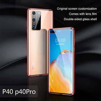 Lateral dublu de sticlă cazul în care telefonul pentru Huawei P20 P30 Pro Mare de sticlă transparentă plus Cadru din aliaj pentru P20 P30 seria caz acoperire coajă