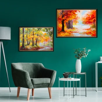 Rezumat Panza Pictura Pădure, Copac, Peisaj Pictura In Ulei Fara Rama De Perete De Arta Imagine Pentru Camera De Zi De Decorare Acasă Cadou