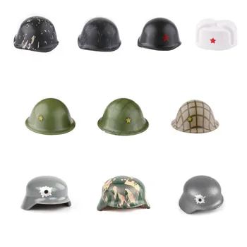 WW2 Cască Militară Sovietică rusă Soldații Armatei germane Blocuri Cifre Accesorii Capac Pălărie Oraș de Cărămidă piese de Jucărie 20buc
