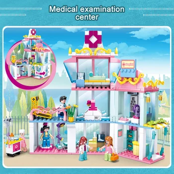 459Pcs Centrul Medical Oraș Blocuri Spital Ambulanță Cifre Kit DIY Model de Cărămizi Jucarii pentru Fete Copii Cadou de Ziua de nastere
