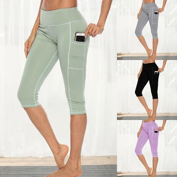 Antrenament Codrin Jambiere Buzunar Lateral Talie Mare De Funcționare Yoga Pantaloni Slim Fitness Uscare Rapidă Casual Elastic Jambiere