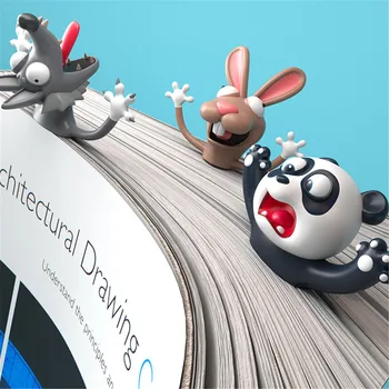 40# 4buc 3d Stereo Kawaii Desene animate Animal Minunat semn de carte Traznita Marcaj Student Cadou Pentru Iubitorii de Lectură Pentru Petrecere Decoratiuni