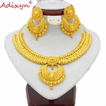 Adixyn Trendy 45cm Coliere Colier/Cercei Seturi Pentru Femei de Culoare de Aur de Logodna Arabe/Etiopian/Orientul Mijlociu Cadouri Partid N03147