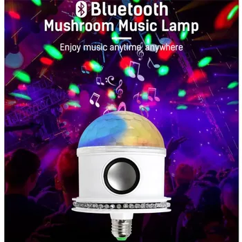 Glob de cristal Lampă Bluetooth de la Distanță fără Fir pentru Muzică Vorbitor E27 Auto Rotativ RGB LED Bec Lumina de Scena DJ Petrecere Lampa de Vacanță Bec