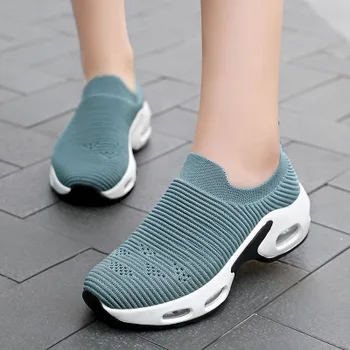 2020 Nou ochiurilor de Plasă Respirabil pentru călatorii de Pantofi Fund Gros Pană se Agită Pantofi Non-alunecare de Picioare Șosete Pantofi pentru Femei Plus Dimensiune