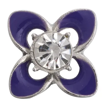 5pcs/lot Snap Bijuterii de Metal Stras de Cristal Dragoste Floare de 18mm Butoane de Ajustare Farmecele de Flori se Potrivesc Snap Bratari pentru Femei