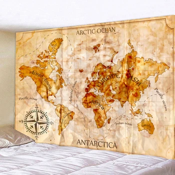Oceania Harta Lumii Albastru 230x180cm Epocă 130x150cm Agățat de Perete Indian Mandala Agățat de Perete Tapiserie Boho Yoga Mat de Masă