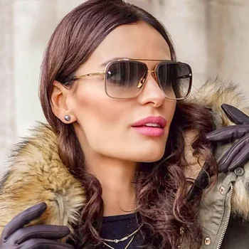2019 Nou Elegant Doamnelor Pătrat ochelari de Soare pentru Femei Brand de Lux de Designer Italia fără rame, Ochelari de Soare Barbati Femei Vintage Nuante UV400