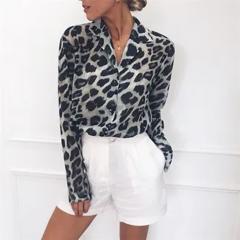 Șifon Bluza Cu Maneca Lunga Sexy Leopard De Imprimare Bluza Transforma 2019 Toamna Lady Office Camasa Tunica Casual Pierde Topuri Plus Dimensiune Blusas