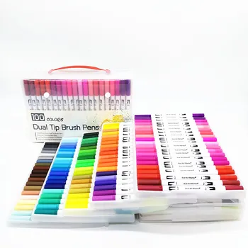 12-120 Markeri Dual Sfat Perie Pixuri Fineliners Acuarelă Art Markere pentru Desen Pictura de Artă