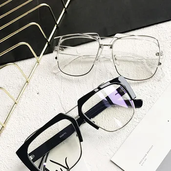 Supradimensionat Semi Ochelari Fără Ramă Cadru Femei Bărbați Ochelari De Lumină Albastră De Blocare Calculator Oculos Vintage Ochelari Optice Ochelari