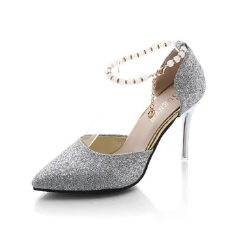 Corporis 2020 nou pompe de pantofi femeii a subliniat toe superficial tocuri inalte pantofi cataramă de bal pantofi de nunta bling pantofi de sex feminin