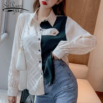 Vintage-coreean 2021 Primăvară Elegant cu Maneca Lunga Femei Topuri si Bluza Șifon Cămașă Office Lady Bluza Topuri Blusas 8553 50