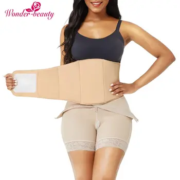 WonderBeauty Femei Slăbire Burtă De Control Faja Post Chirurgie Compresie Ab Bord Liposuctie Bej Talie Antrenor Shapewear