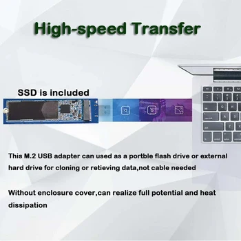 SSD M2 la USB Adaptor M. 2 până la USB Adaptor Cheie B M. 2 SATA Protocol SSD Adaptor de unitati solid state pentru USB 3.0 SSD Card pentru 2230 2242 2260 2280 M2
