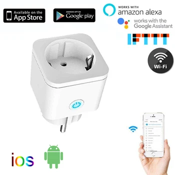 WiFi Wireless Smart Socket 16AEU Mufă Remote Control Vocal Energie Monitor de Ieșire Timer Inteligent Soclu pentru Alexa de Start Google