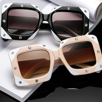 HEISKING Mare cadru Pătrat Diamant ochelari de Soare Femei Bărbați Vintage Supradimensionat ochelari de Soare de sex Feminin de sex Masculin Oculos de sol Nuante