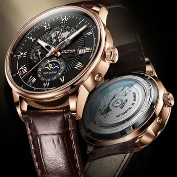 JSDUN brand de Top pentru bărbați ceas mecanic de afaceri bărbați impermeabil Automat mechanical ceas de Lux pentru bărbați Ceas