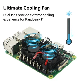 Disiparea Interne Ușoare Cooler de Racire Accesorii Cu radiatorul Tăcut Dual Fan Durabil Pentru Raspberry Pi 3B 4B