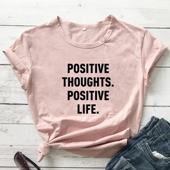 Gânduri pozitive de Viață Pozitive tricou Casual Unisex Maneca Scurta Citat Inspirational Vara Tricou Femei Creștine Topuri Tricouri
