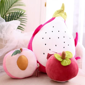 Simulare Creatoare De Fructe De Pluș Jucărie Minunat Pitaya Mangosteen Avocado, Piersici Perna Drăguț Perne Copii Minunat Cadou