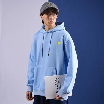 Extfine Vreme Emboridary Supradimensionate Hoodied Tricou Barbati Hanorac Cald Iarna coreean Streetwear Feeece Pulover de Îmbrăcăminte pentru Bărbați