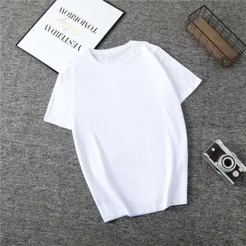 Noi Harajuku Tee Shirt 4 Culoare Solidă Bază Tricou Femei Casual, O-neck Prieteni de Vară Top coreean Hipster Streetwear Tricou Alb