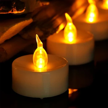 12buc/set LED Lumina Lumânării fără flacără Tealight Creative Pâlpâie Lampa Festival Provizii pentru Ziua de Vacanță Decor Nunta