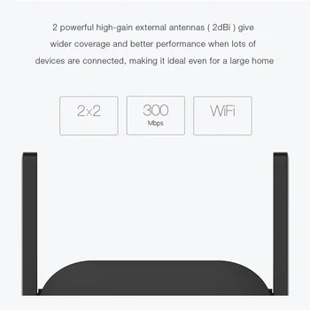 Xiaomi Mijia WiFi Amplificator Pro 300Mbps Mi Repetoare de Rețea Expander Router Putere Extender Router Cu 2 Antene pentru Router Wi-Fi