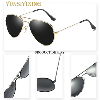 YSYX Noi Polarizat ochelari de Soare pentru Bărbați Cadru Metalic Pilot Ochelari de Soare Pentru Barbati UV400 Accesorii Oglindă Ochelari gafas de sol 3025