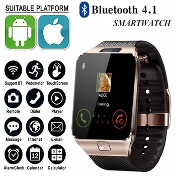 Oamenii DZ09 Bluetooth Ceas Inteligent Cu Ecran Tactil Mare Suport Baterie 2G GSM SIM Card TF Camera pentru Android Telefon PK U8 Q18 A1 Q9