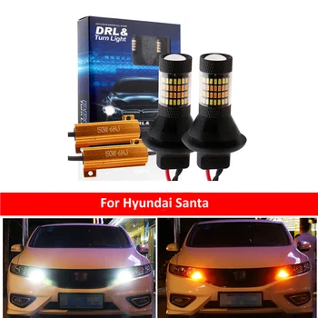 Luminile de zi cu LED-uri Auto Canbus DRL Lumini de Semnalizare Mod Dual Auto Externă de Lumină 1156 BAU15S PY21W Pentru Hyundai Santa Fe 2013