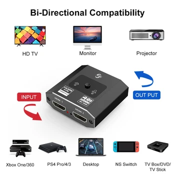 DABELINK Switch HDMI 4K Bi-Direcție Adaptor HDMI Switch 2x1 pentru TV Box Switch HDMI Bi-Direcția Comutatorul de Joc TV HDMI Switcher