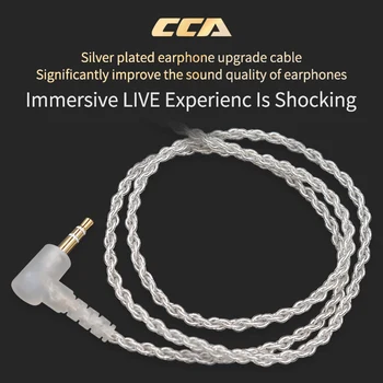 CCA Oficial Argint Cu Cablu de 3.5 mm 2Pin 0,75 mm Conector Cupru fără Oxigen Pentru C12 ZSN Pro ZS10Pro/ZSX/AS16 ASX EDX ZST X